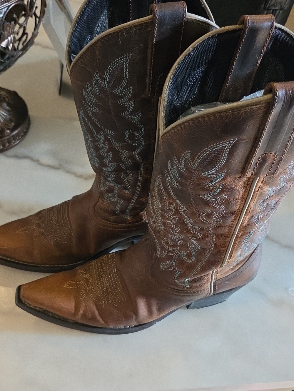 LAREDO Women's Brown Leather Western Cowboy Boots Sz7